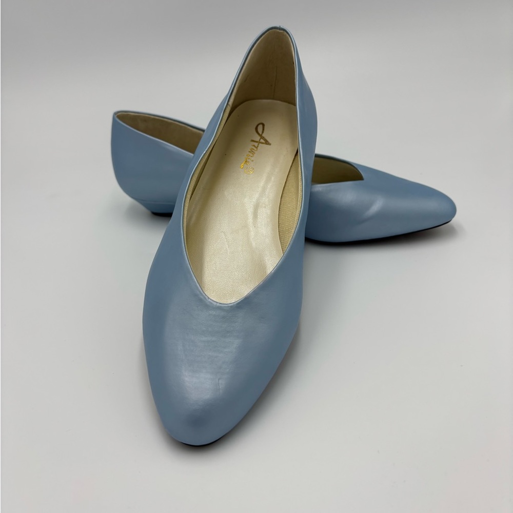 Annie Blue Shiny Flats